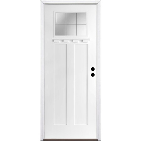 Codel Doors 36" x 96" Primed White Shaker Exterior Fiberglass Door 3080LHISPSFHFLS300P491626DB